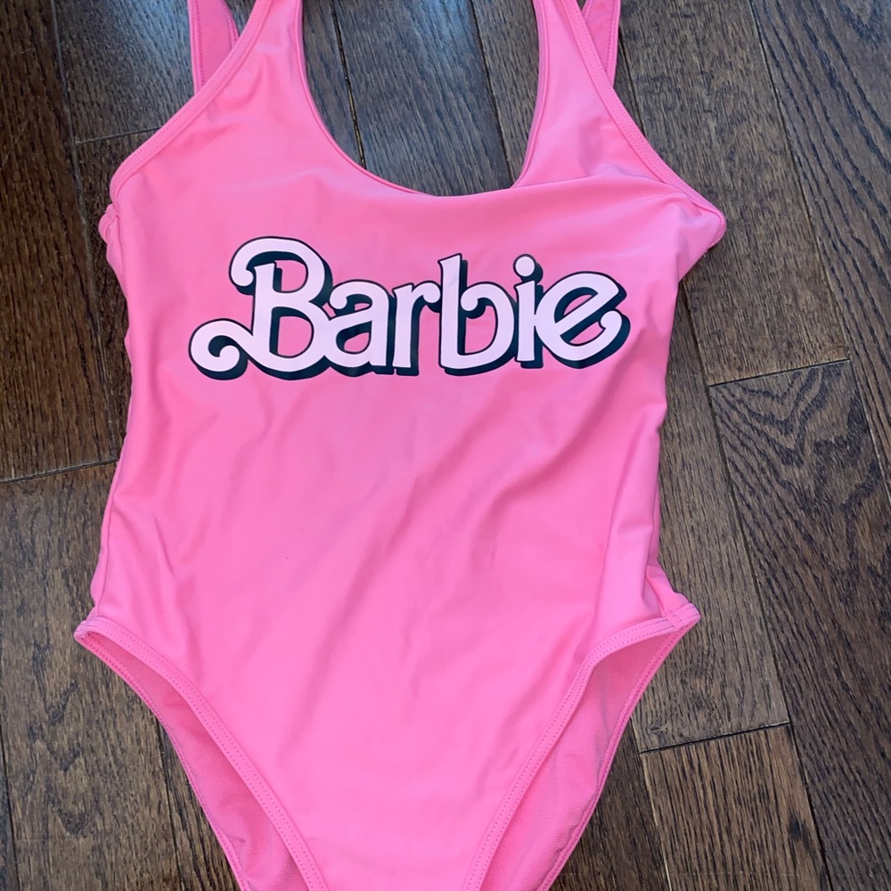 Pink small Barbie one piece bathing suit